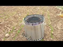 Ngoài trời 15 inch Cây đốt Stainless Steel Fire Pit Solo bếp Vòng bạc trắng